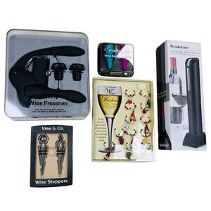 Wine Lover’s Gift Set Stopper Opener Brookstone
